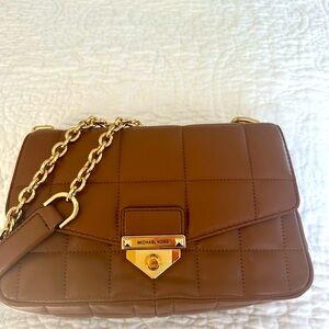 Michael Kors SoHo Carmel Brown Quilted Shoulder Bag